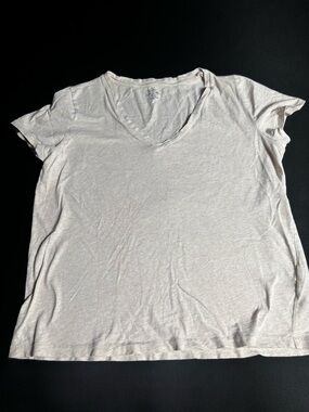 J. Crew Women's Short Sleeve V-Neck Tee - Light Beige